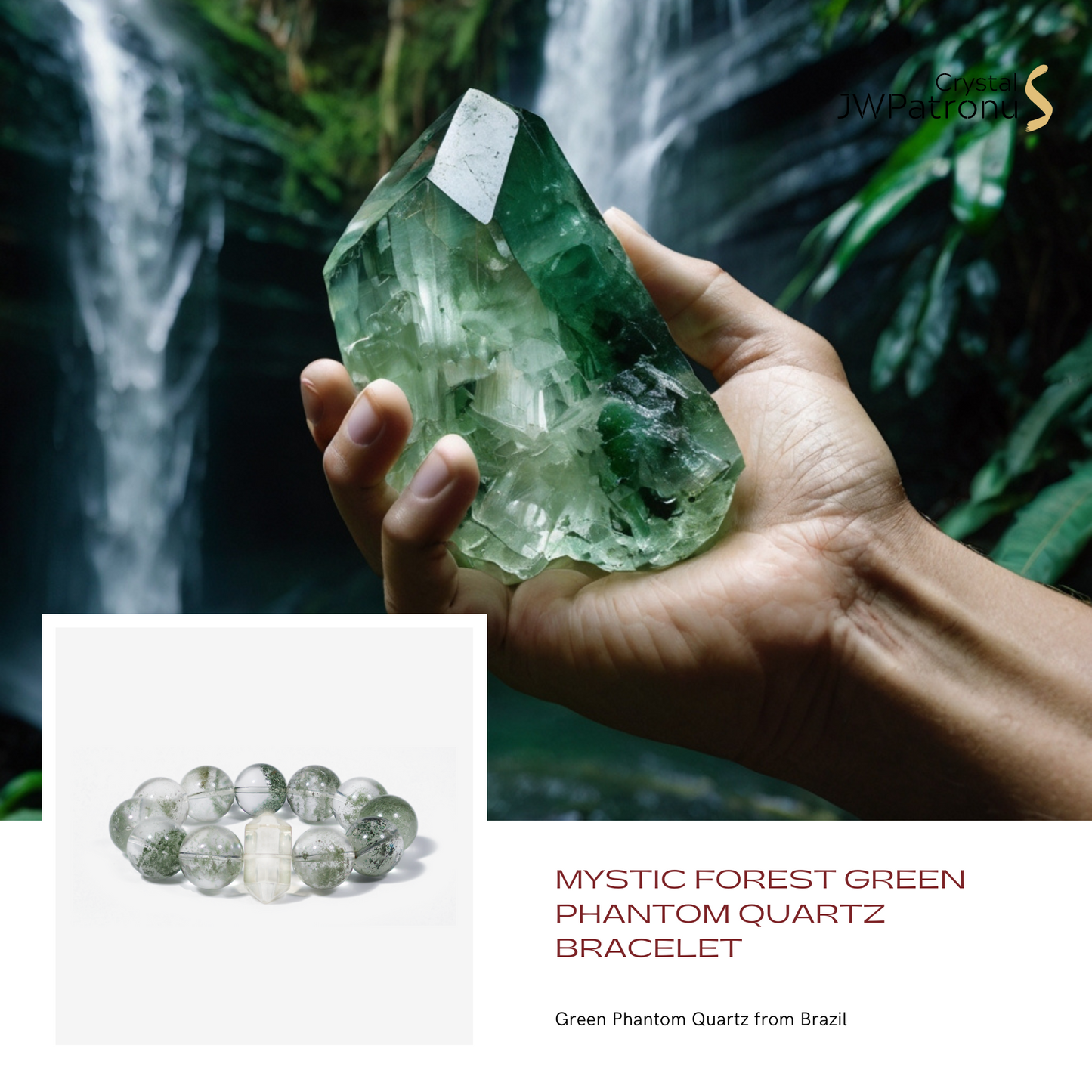 Mystic Forest Green Phantom Quartz Bracelet - JWPatronus