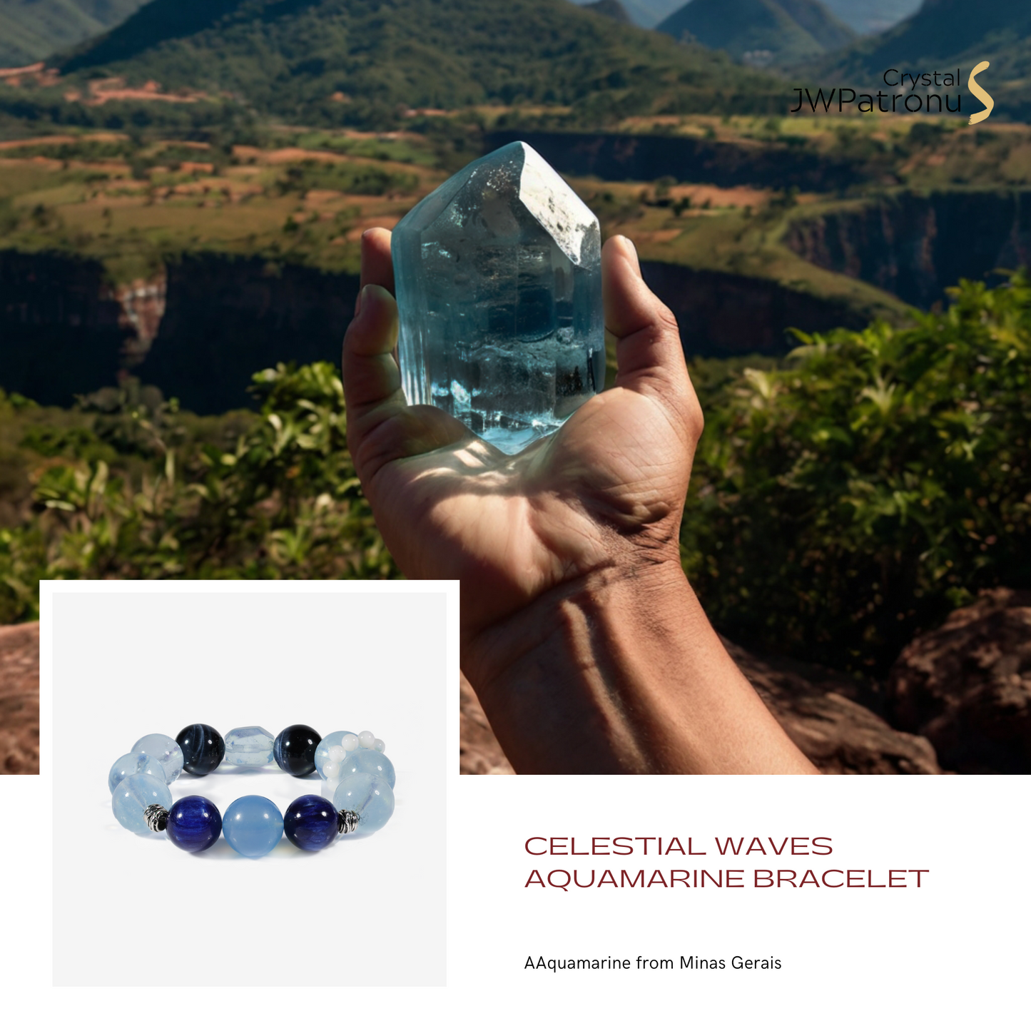 Celestial Waves Aquamarine Bracelet - JWPatronus