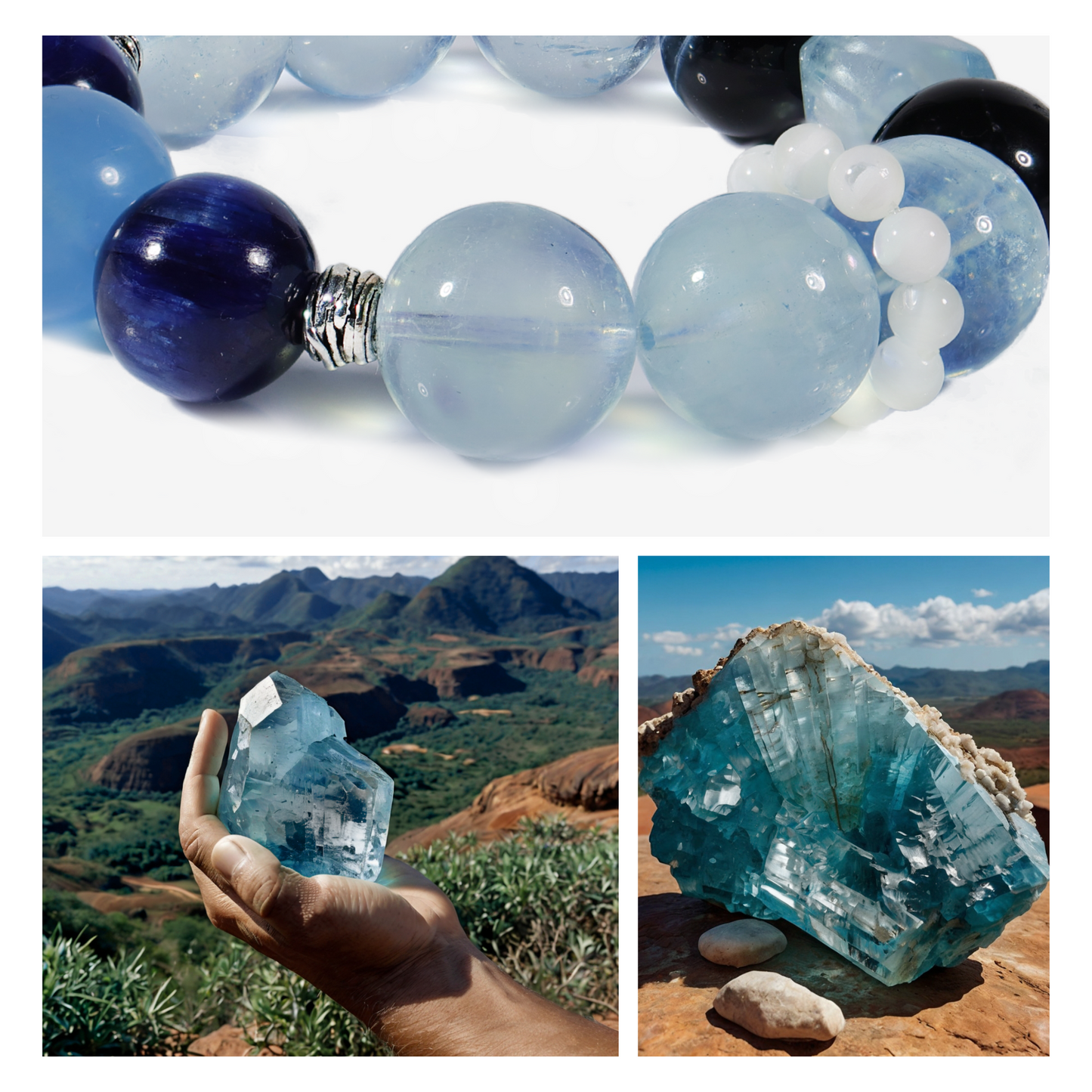 Celestial Waves Aquamarine Bracelet - JWPatronus