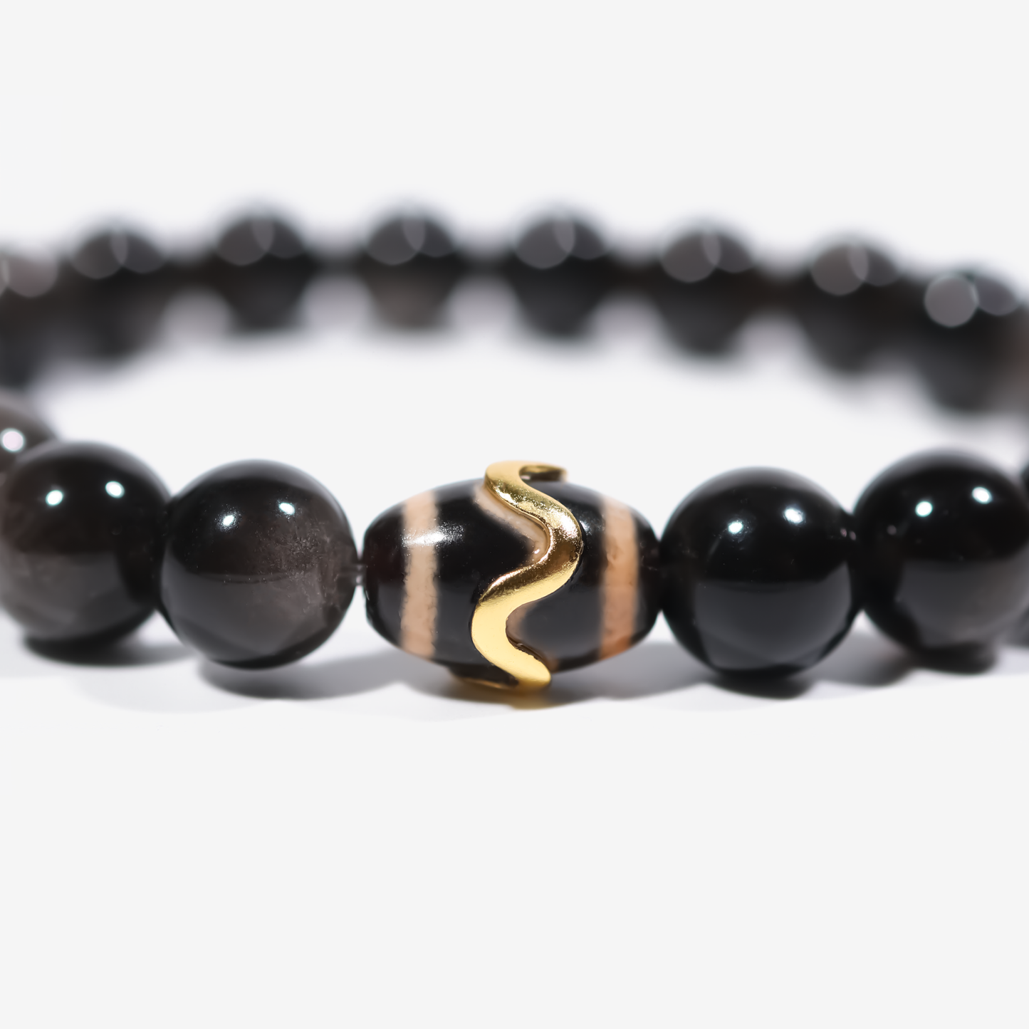 Mystic Shield Obsidian & Dzi Bracelet - JWPatronus