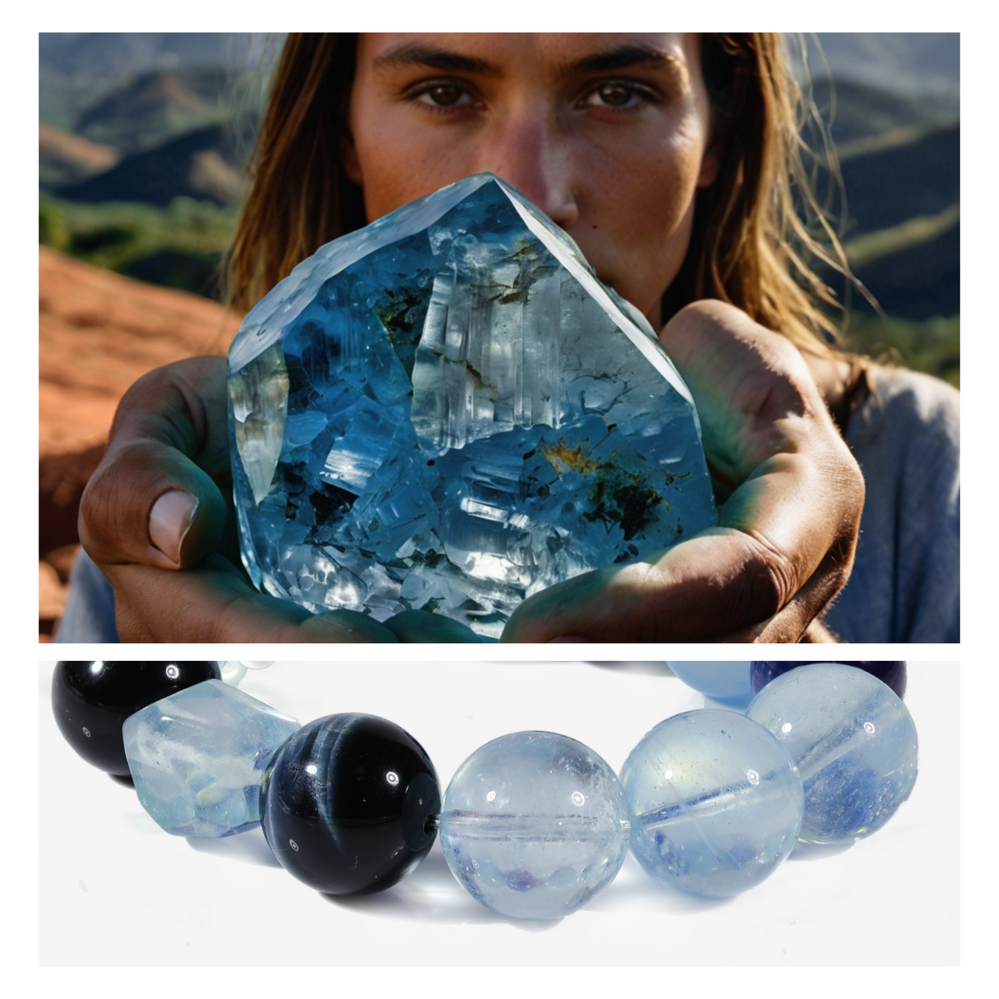 Celestial Waves Aquamarine Bracelet - JWPatronus