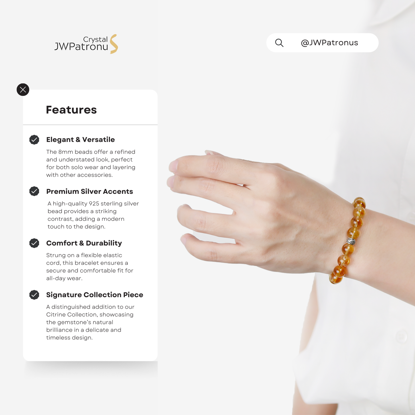 Brilliant Citrine Bracelet - JWPatronus
