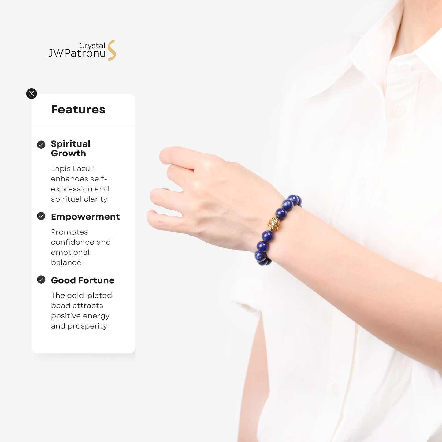Golden Lucky Lapis Bracelet - JWPatronus