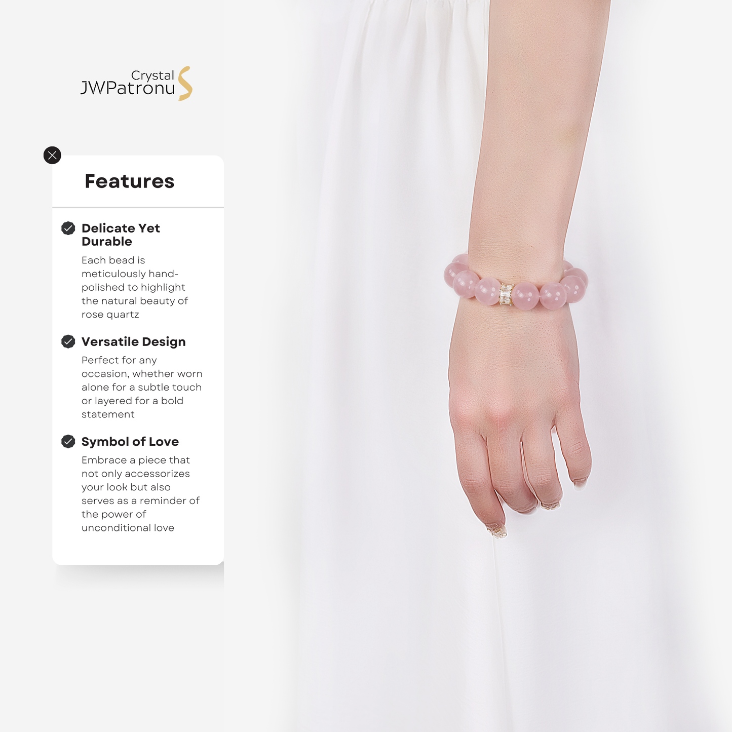 Harmony Rose Quartz Bracelet - JWPatronus