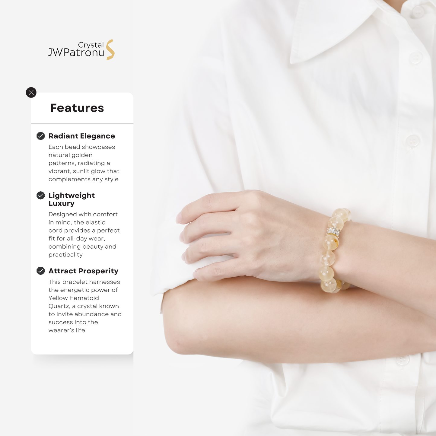 Golden Hematoid Quartz Bracelet - JWPatronus