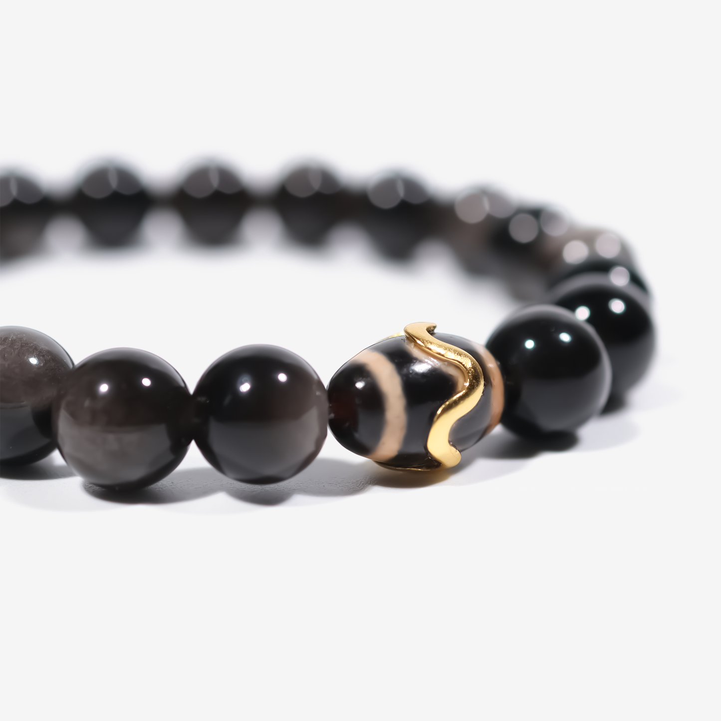 Mystic Shield Obsidian & Dzi Bracelet - JWPatronus