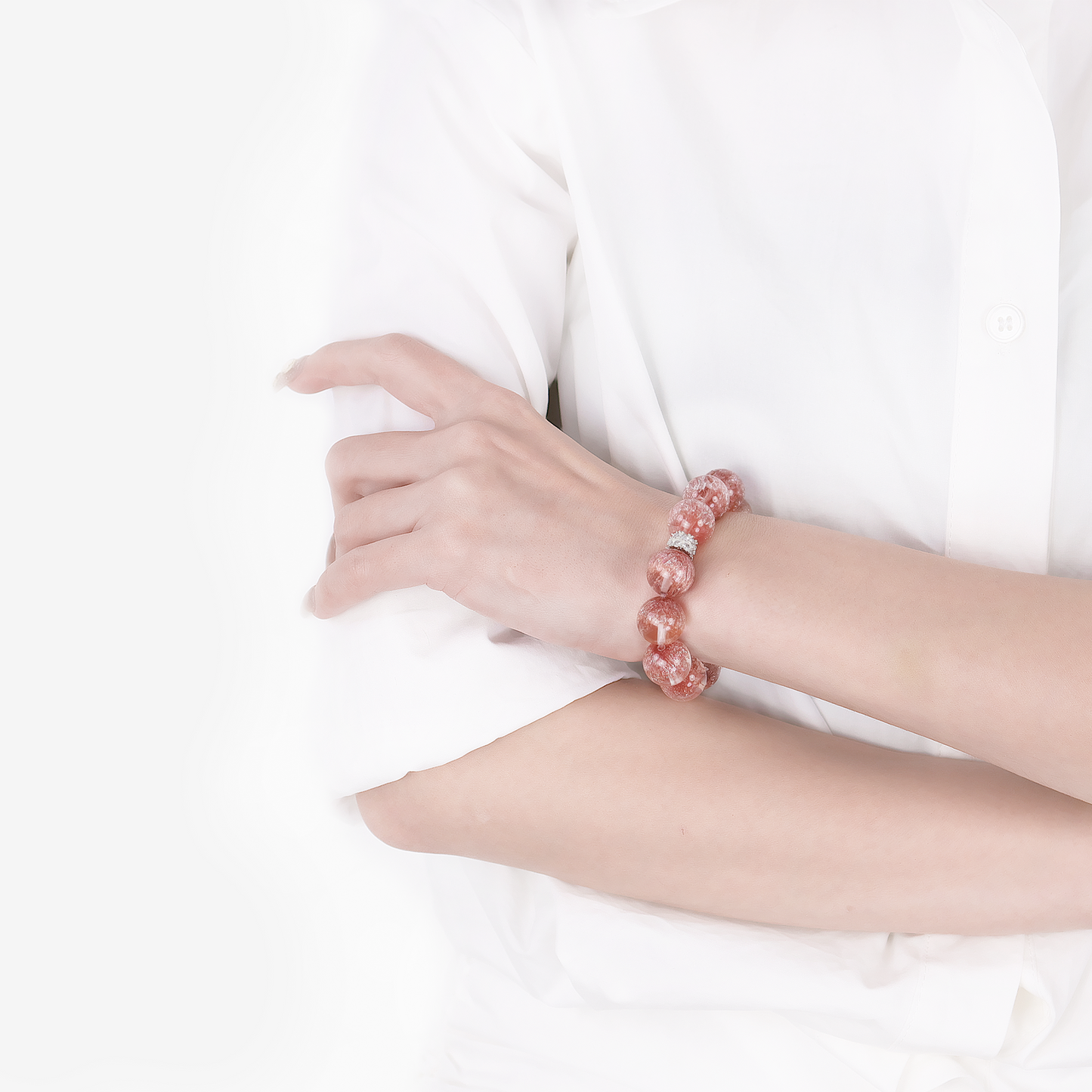 Aurora Bloom Strawberry Quartz Bracelet - JWPatronus