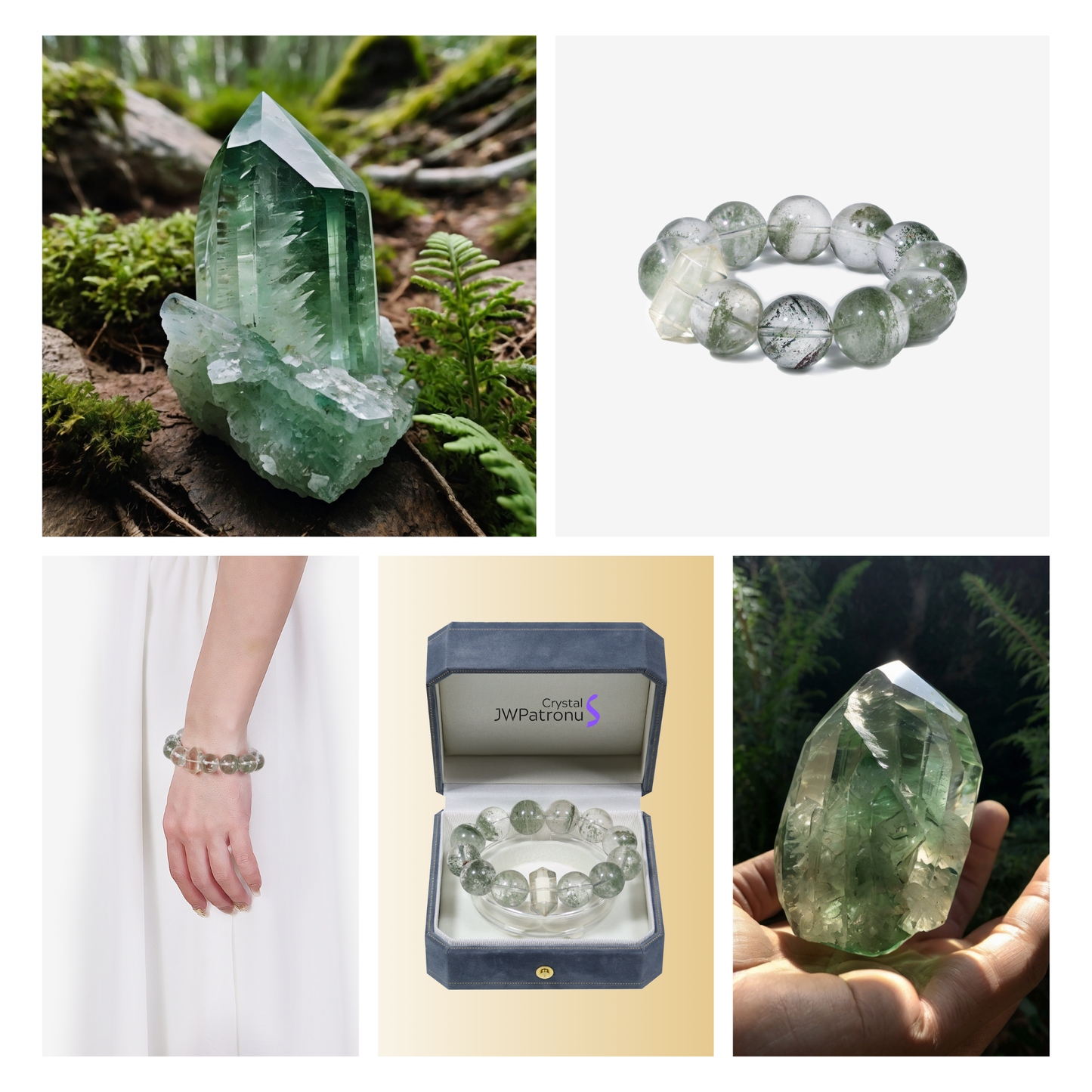 Mystic Forest Green Phantom Quartz Bracelet - JWPatronus