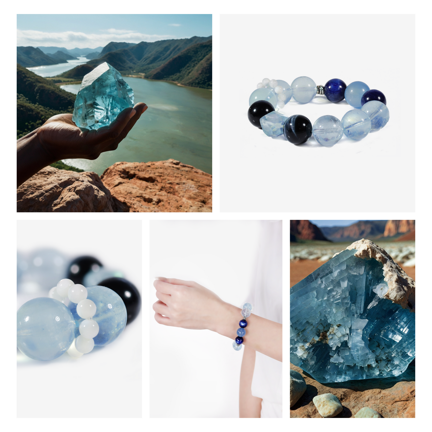 Celestial Waves Aquamarine Bracelet - JWPatronus