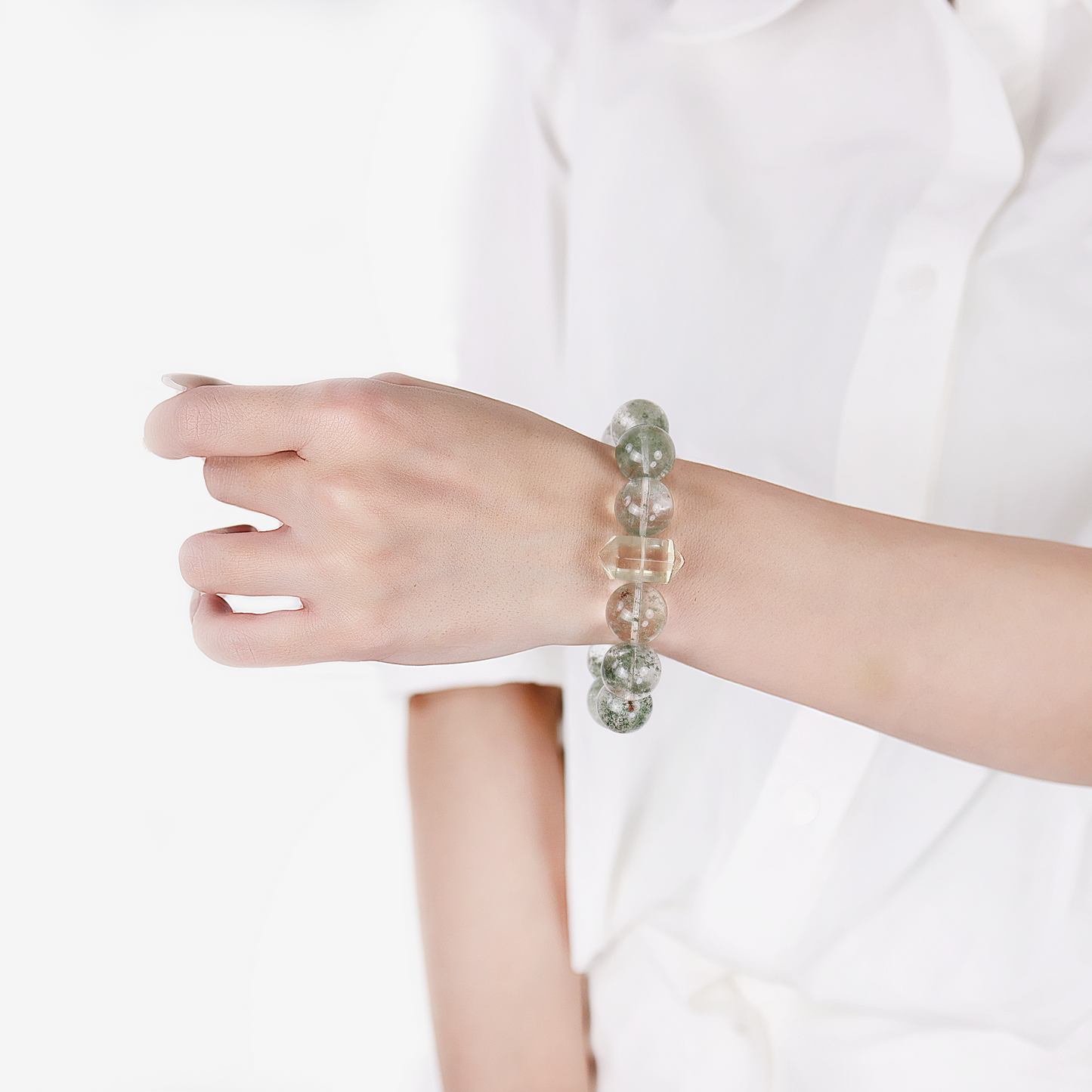 Mystic Forest Green Phantom Quartz Bracelet - JWPatronus