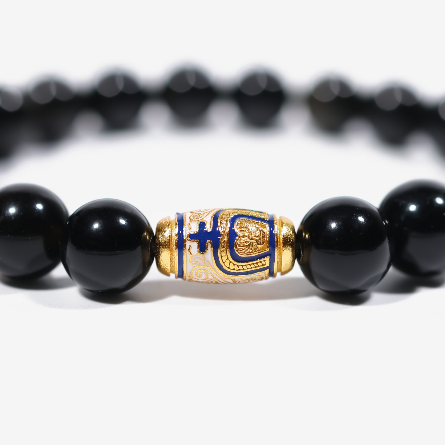 Golden Enameled Obsidian Bracelet - JWPatronus