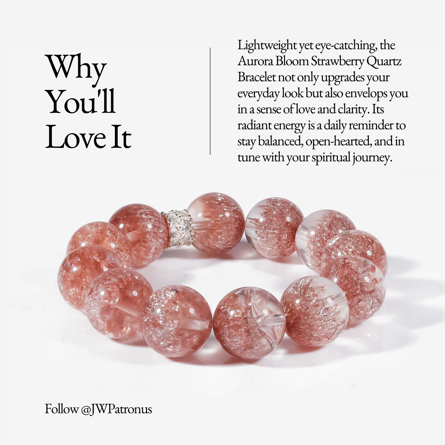 Aurora Bloom Strawberry Quartz Bracelet - JWPatronus