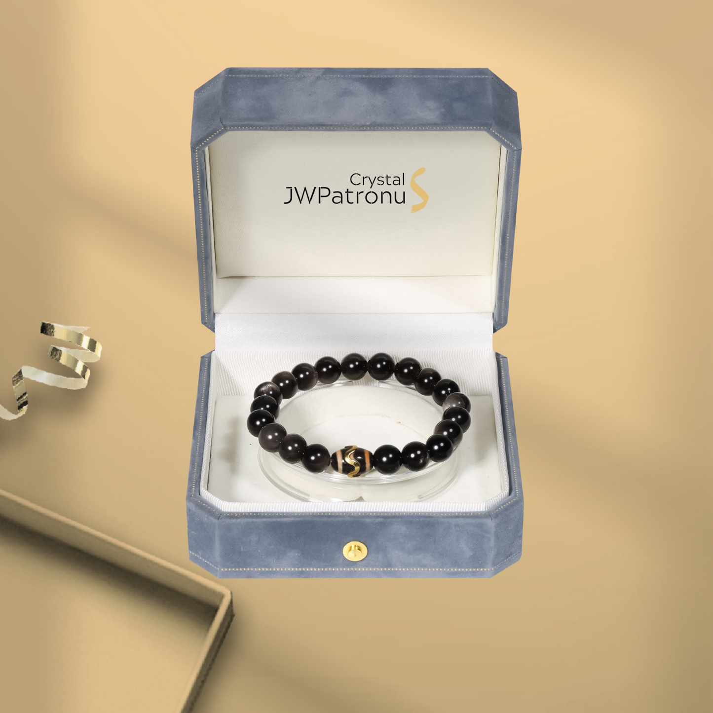 Mystic Shield Obsidian & Dzi Bracelet - JWPatronus