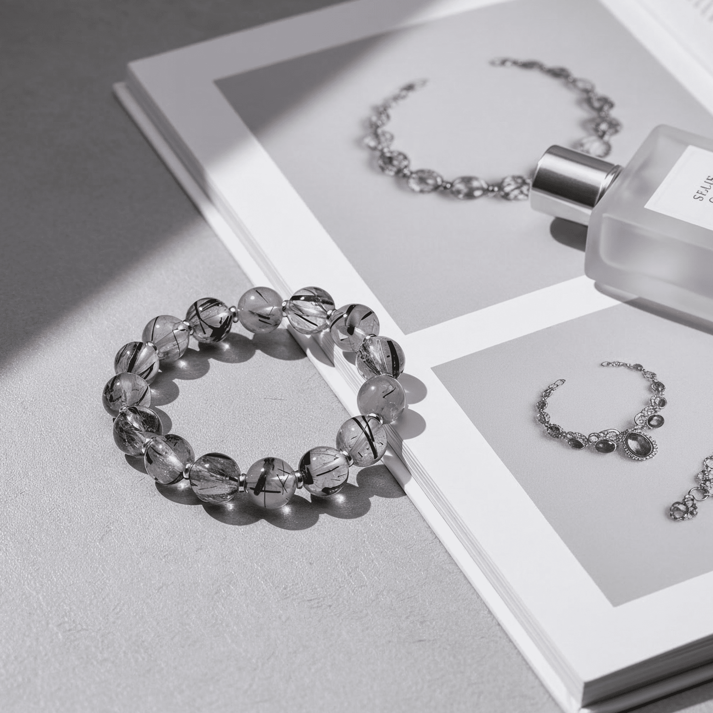 Calm Armor Black Rutilated Quartz Bracelet by JWPatronus – natural crystal bracelet for women