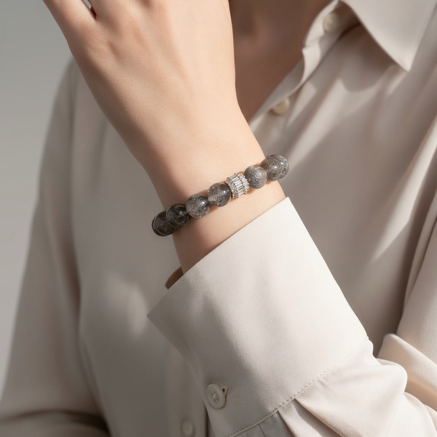 Ethereal Harmony Silver Quartz Bracelet - JWPatronus