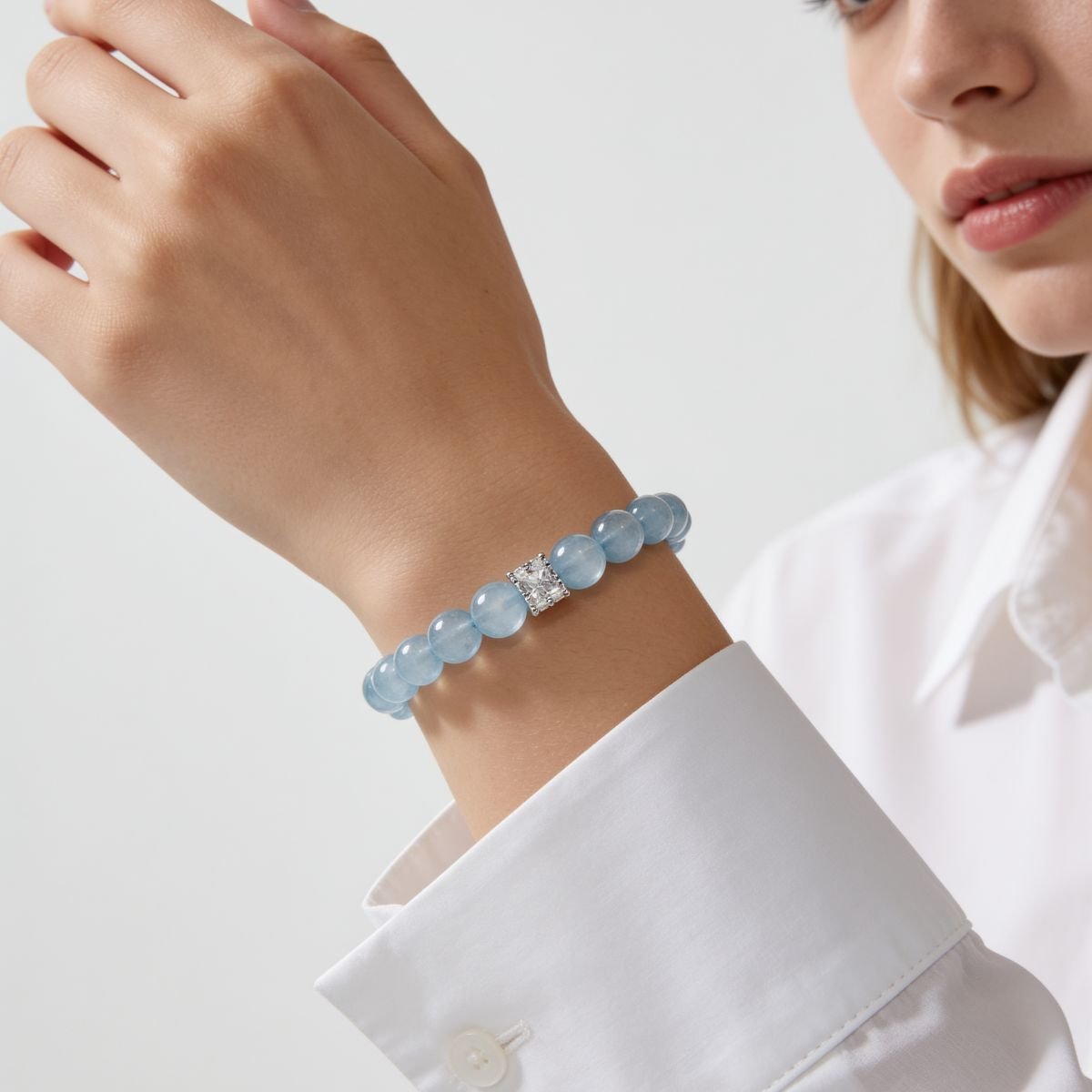 Aquamarine Bracelet Meaning & How to Choose: 10mm vs. 12mm Styles - JWPatronus