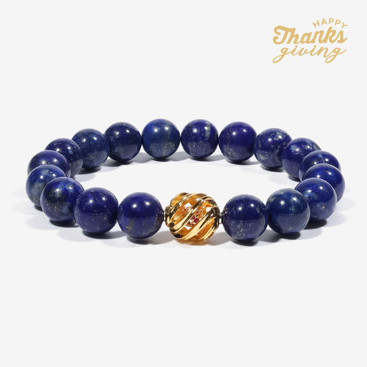 Golden Lucky Lapis Bracelet