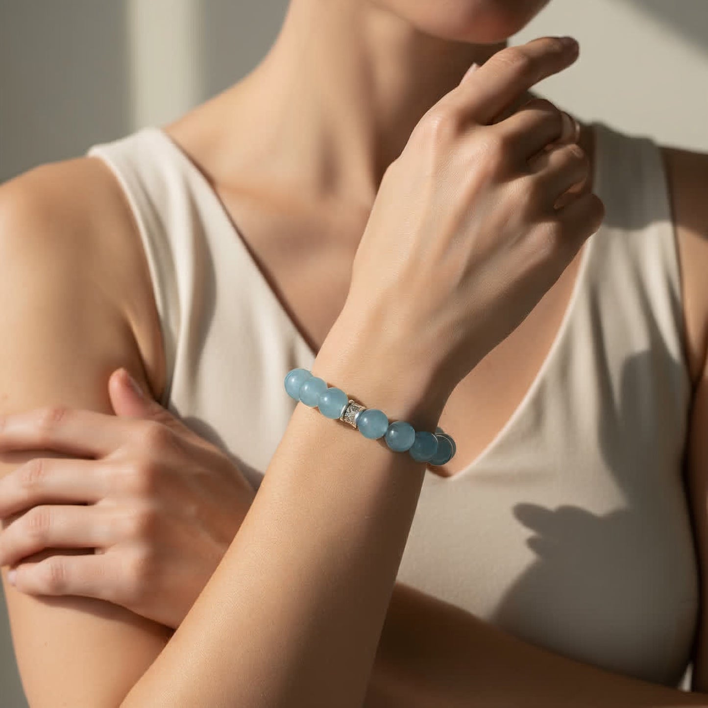 Ocean’s Grace Aquamarine Bracelet - JWPatronus