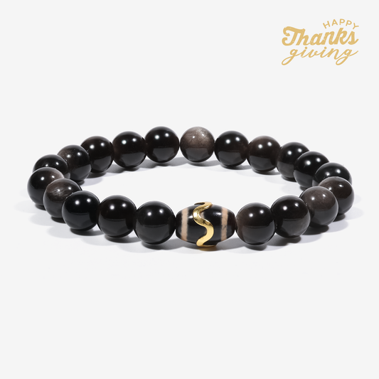 Mystic Shield Obsidian Bracelet