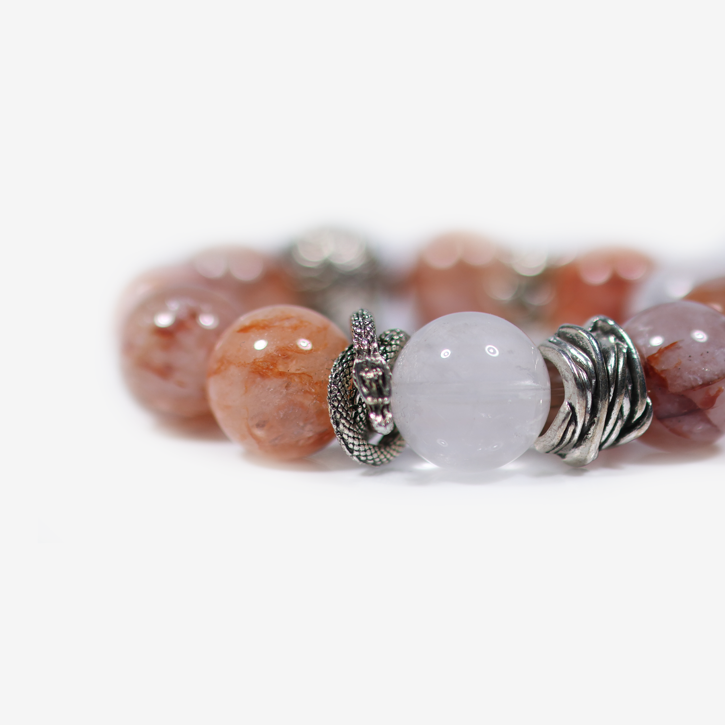 Crimson Bloom Hematoid Quartz Bracelet