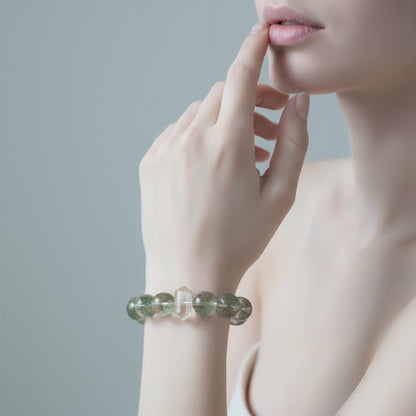Mystic Forest Green Phantom Quartz Bracelet - JWPatronus