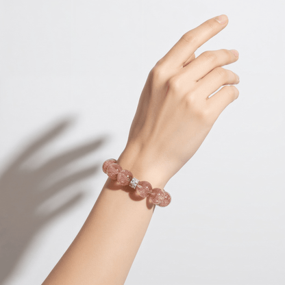 Aurora Bloom Strawberry Quartz Bracelet - JWPatronus