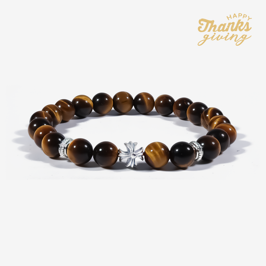 Guardian Tiger’s Eye Cross Bracelet