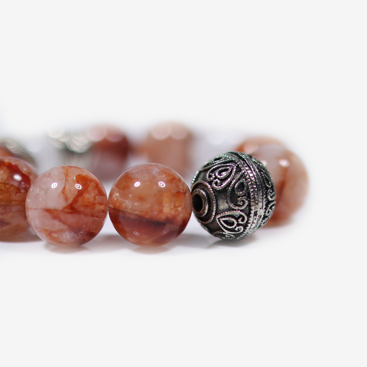 Crimson Bloom Hematoid Quartz Bracelet