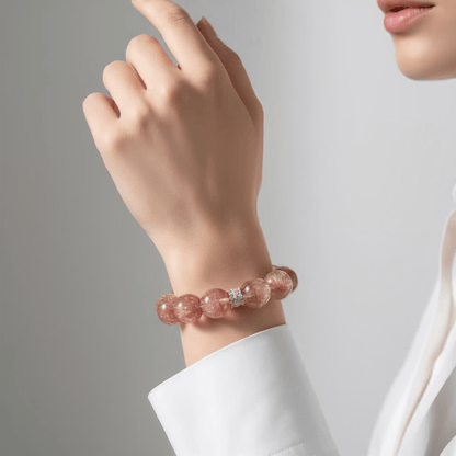 Aurora Bloom Strawberry Quartz Bracelet - JWPatronus