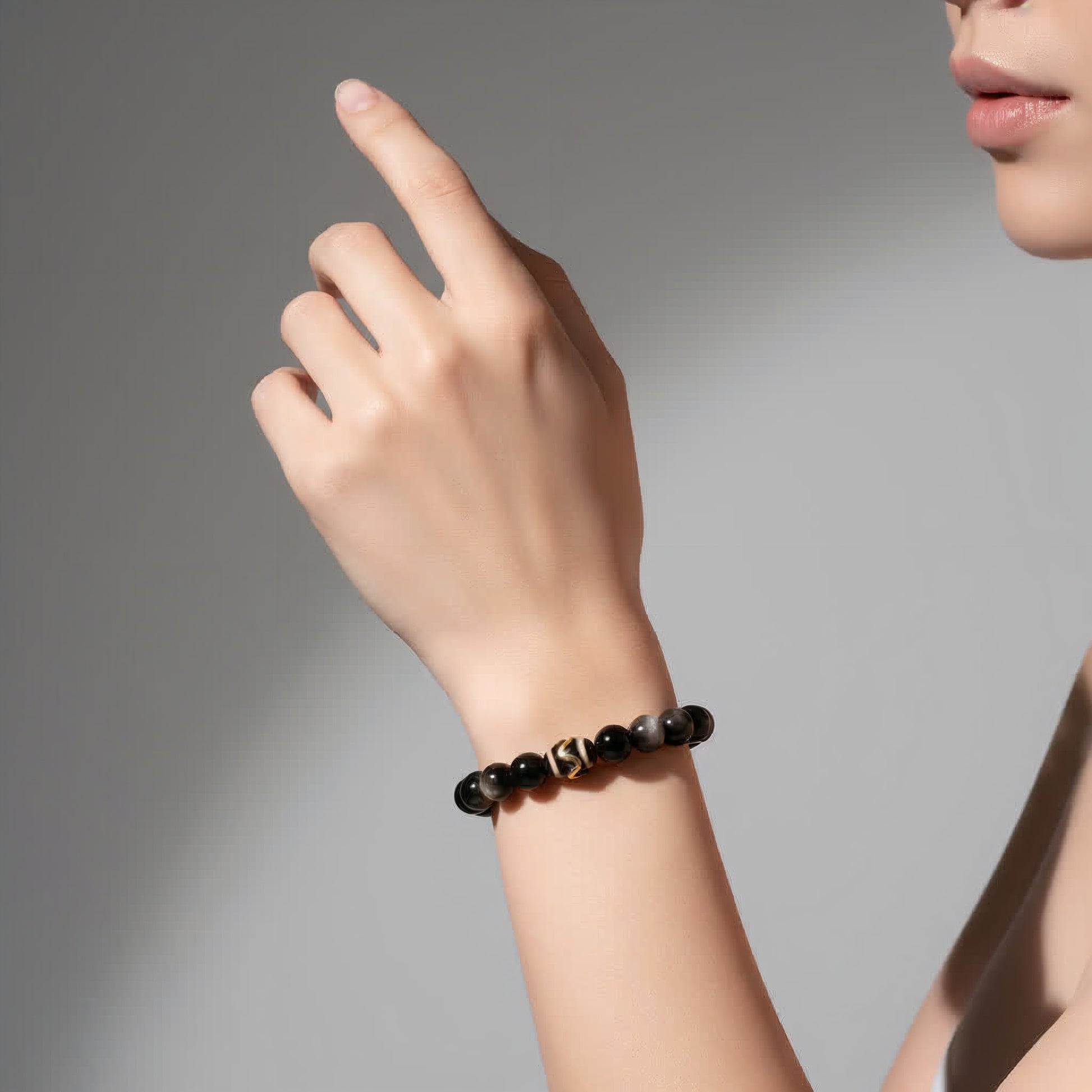 Mystic Shield Obsidian Bracelet - JWPatronus