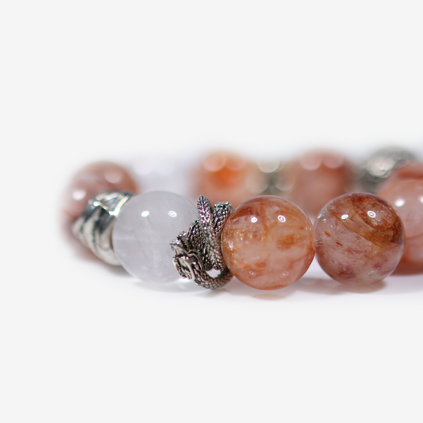 Crimson Bloom Hematoid Quartz Bracelet