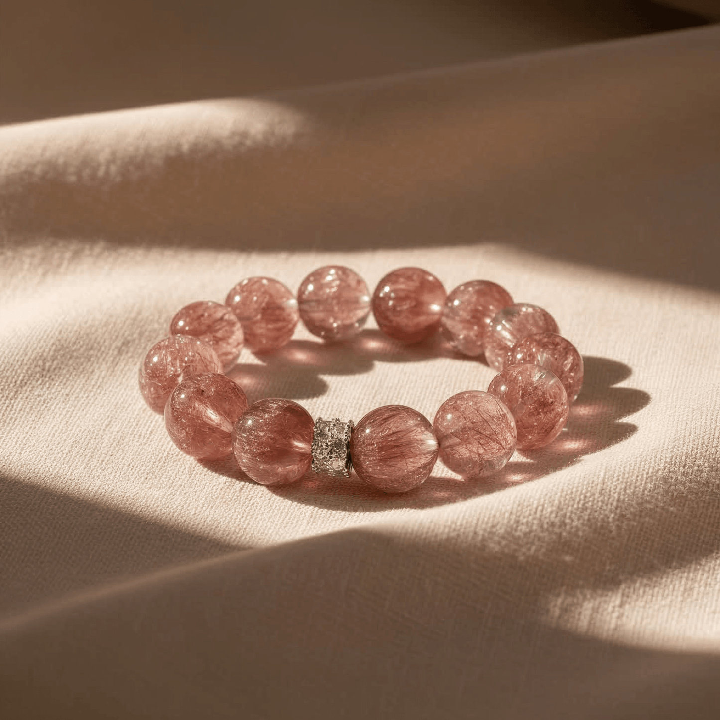 Aurora Bloom Strawberry Quartz Bracelet - JWPatronus