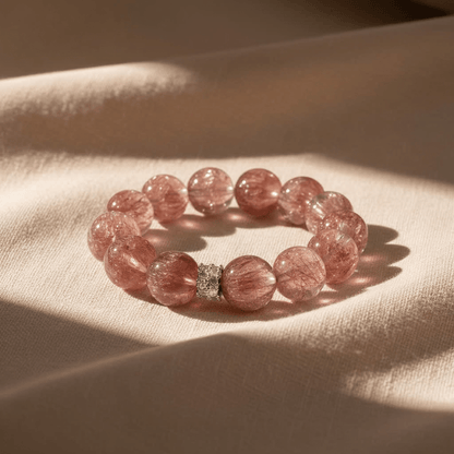 Aurora Bloom Strawberry Quartz Bracelet - JWPatronus