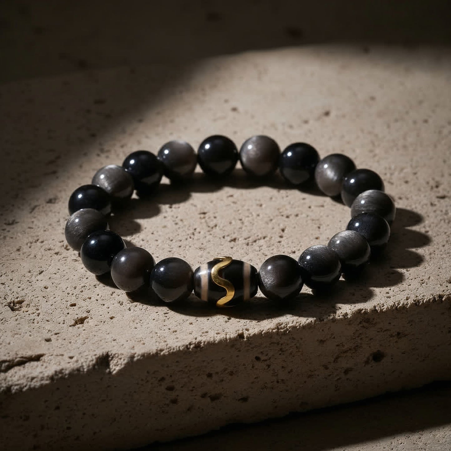 Mystic Shield Obsidian Bracelet - JWPatronus