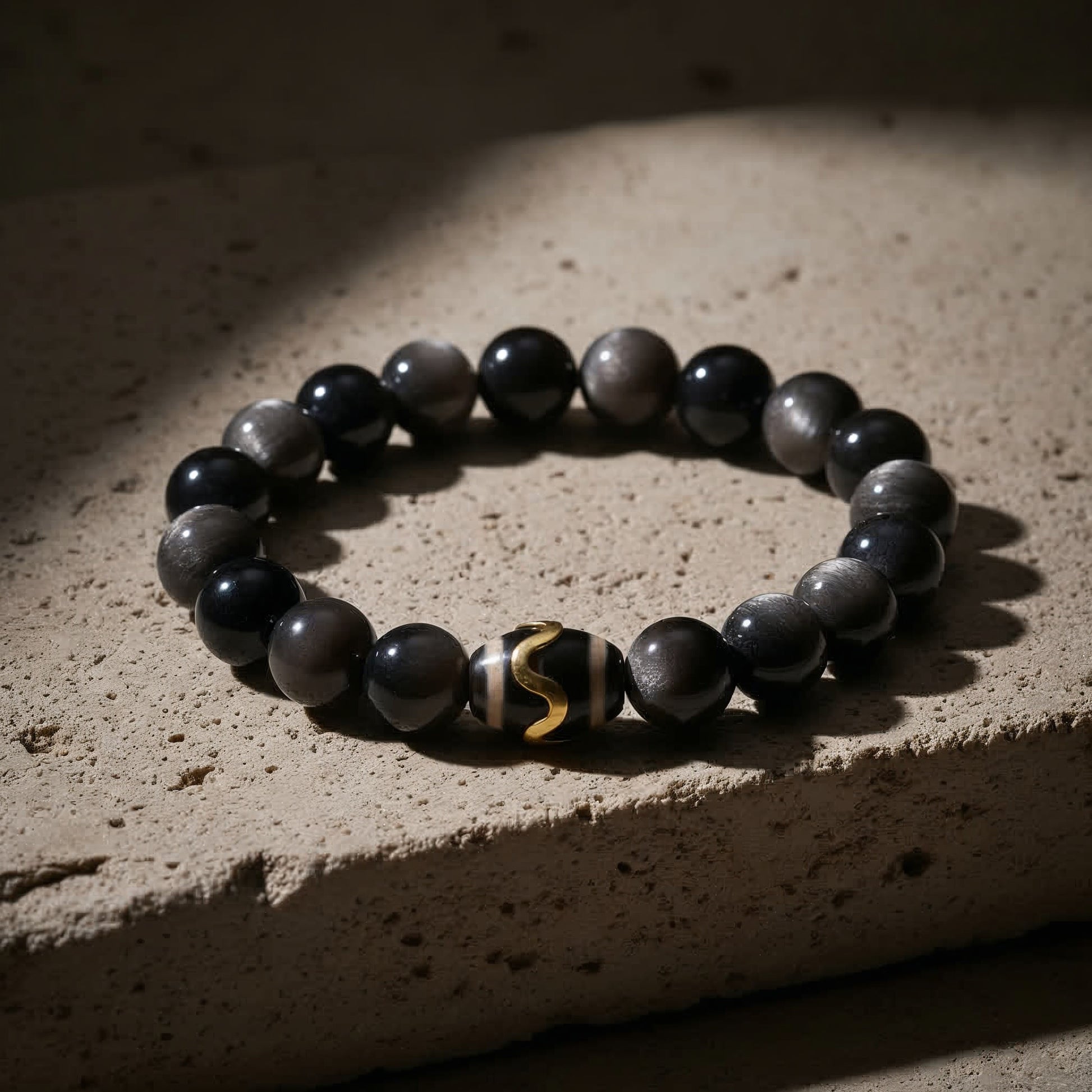 Mystic Shield Obsidian Bracelet - JWPatronus