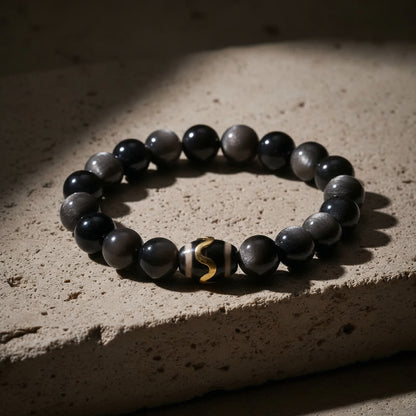 Mystic Shield Obsidian Bracelet - JWPatronus
