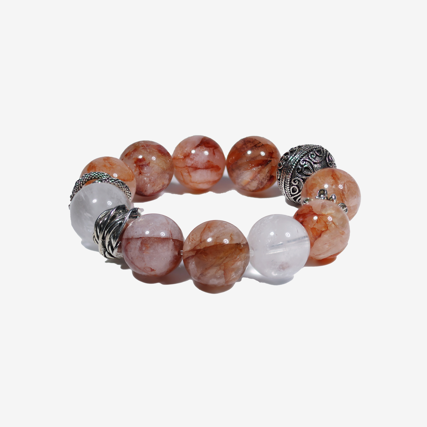 Crimson Bloom Hematoid Quartz Bracelet