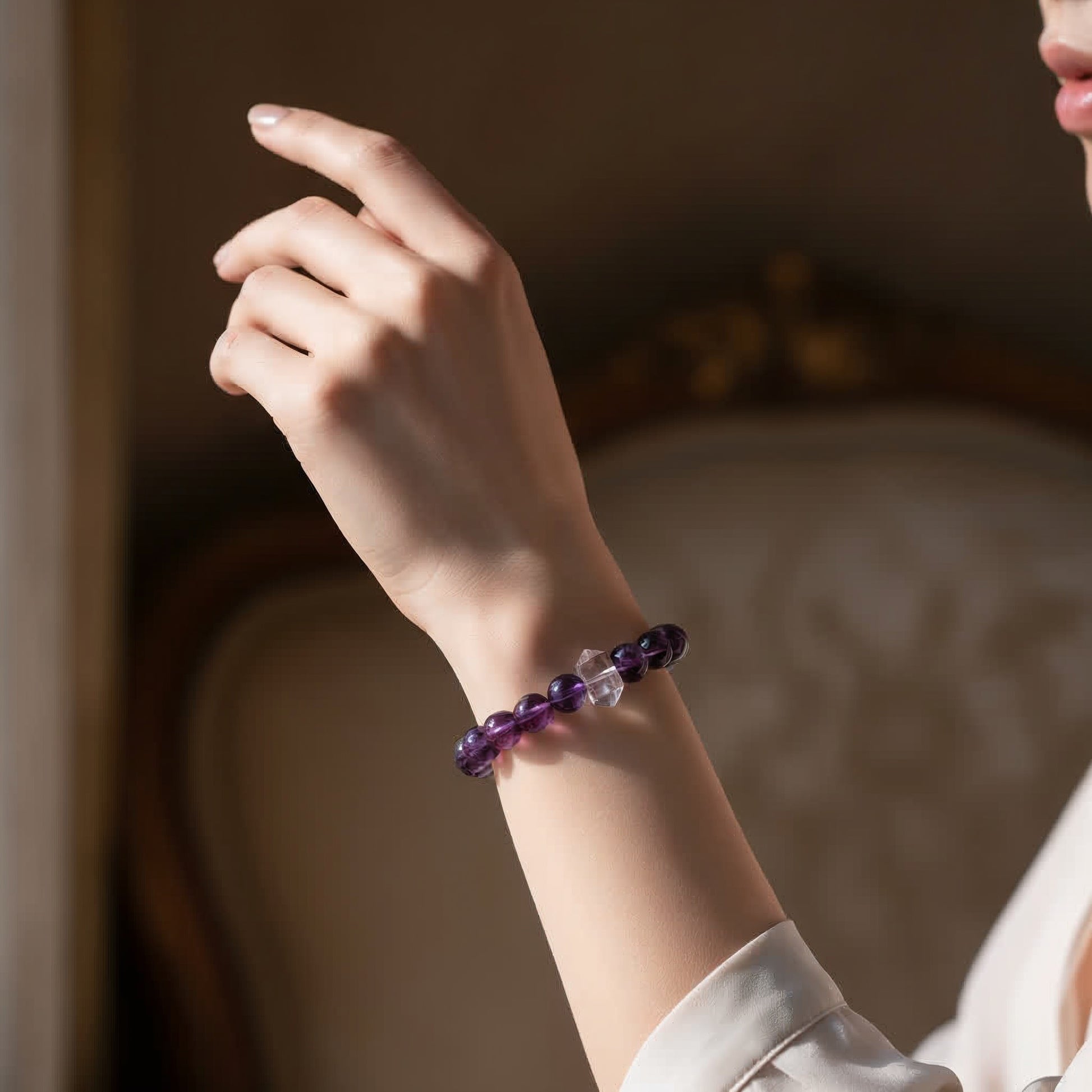 Serene Amethyst Pillar Bracelet - JWPatronus