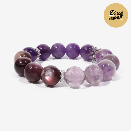 Lunar Grace Amethyst & Lepidolite Bracelet