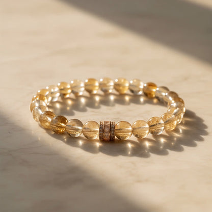 Serenity Citrine Bracelet – 8mm natural golden Citrine beads, handcrafted to inspire positivity, confidence, and joy by JWPatronus