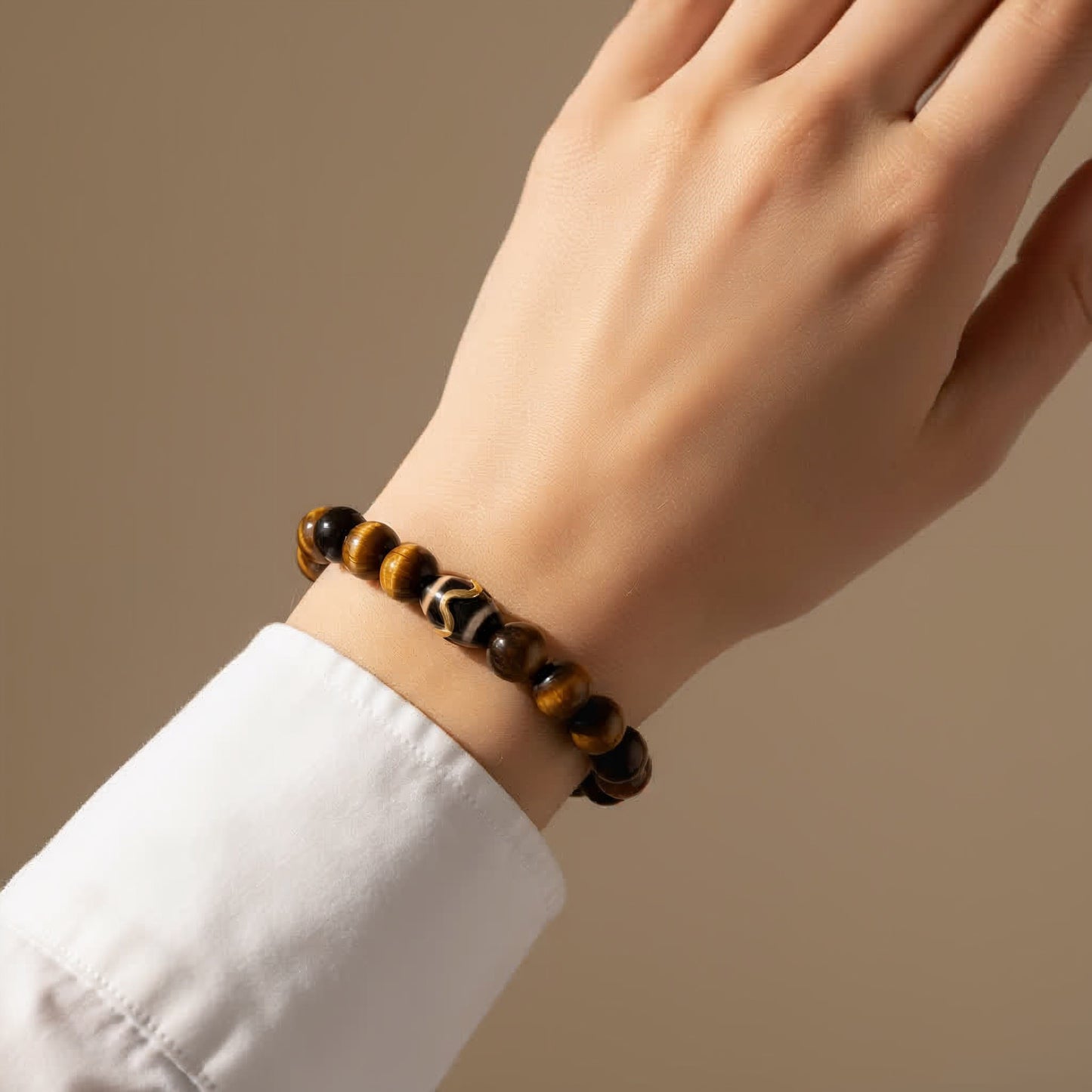 Kailash Tiger’s Eye Dzi Bracelet - JWPatronus