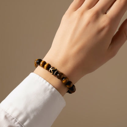 Kailash Tiger’s Eye Dzi Bracelet - JWPatronus