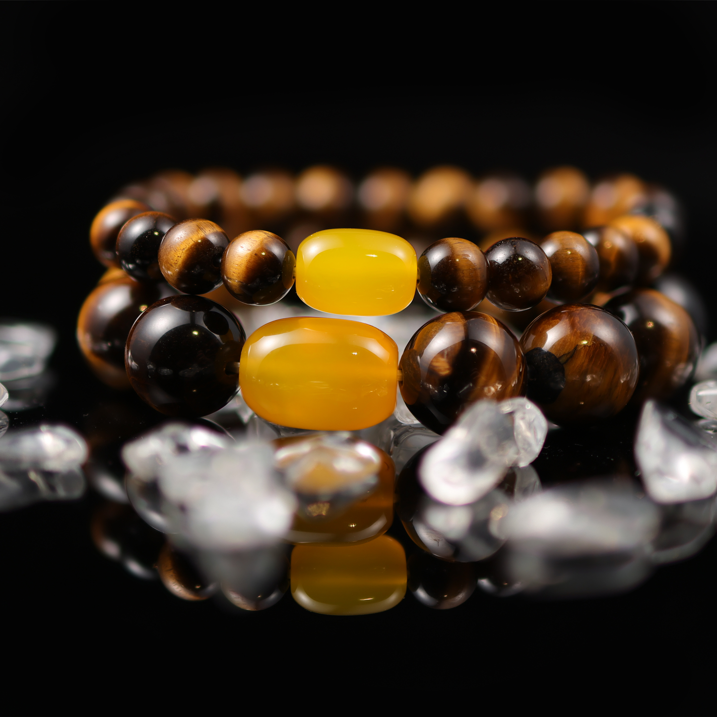 Tiger's Eye & Amber Bracelet