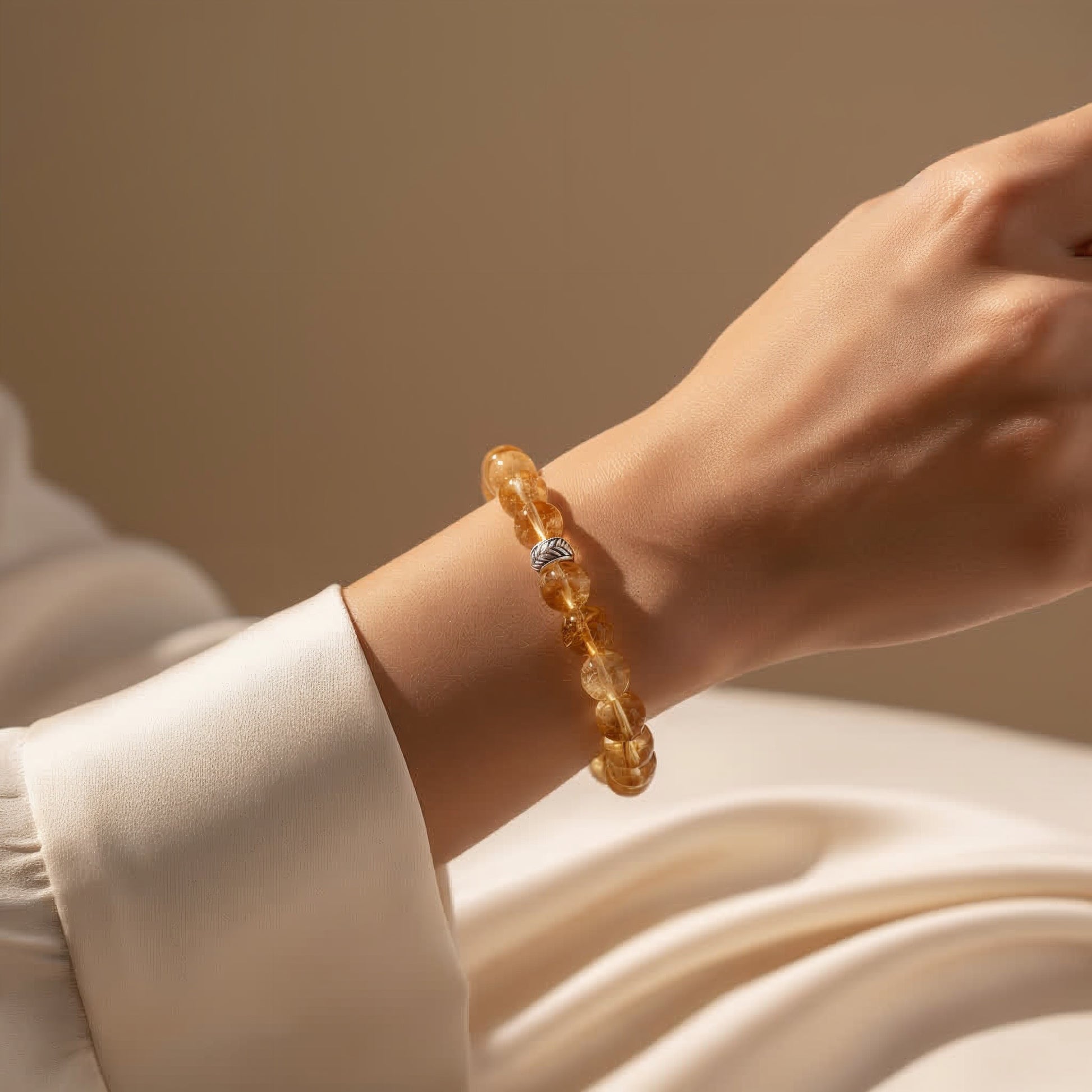 Lightweight citrine beaded bracelet for daily comfort and positivity