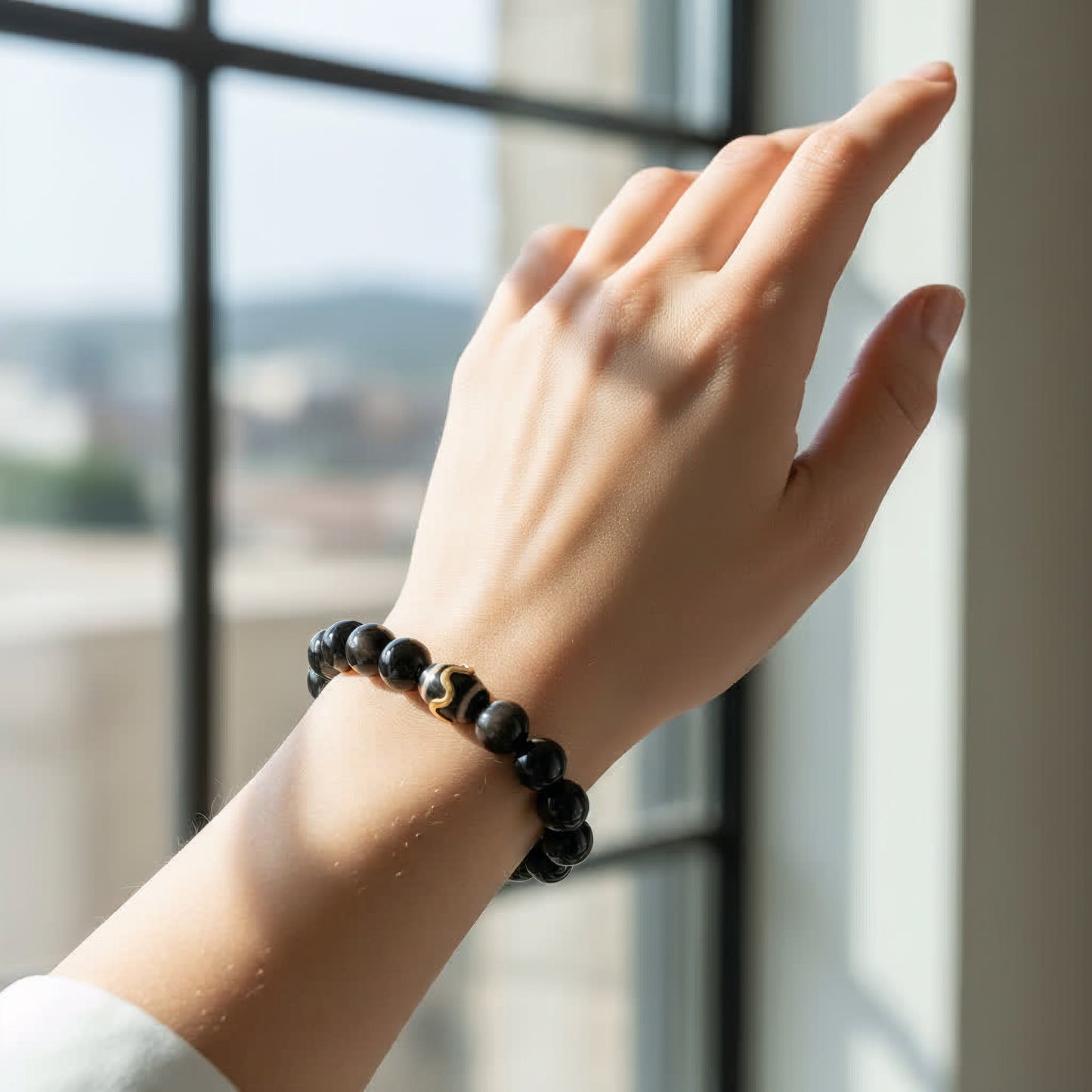 Mystic Shield Obsidian Bracelet - JWPatronus