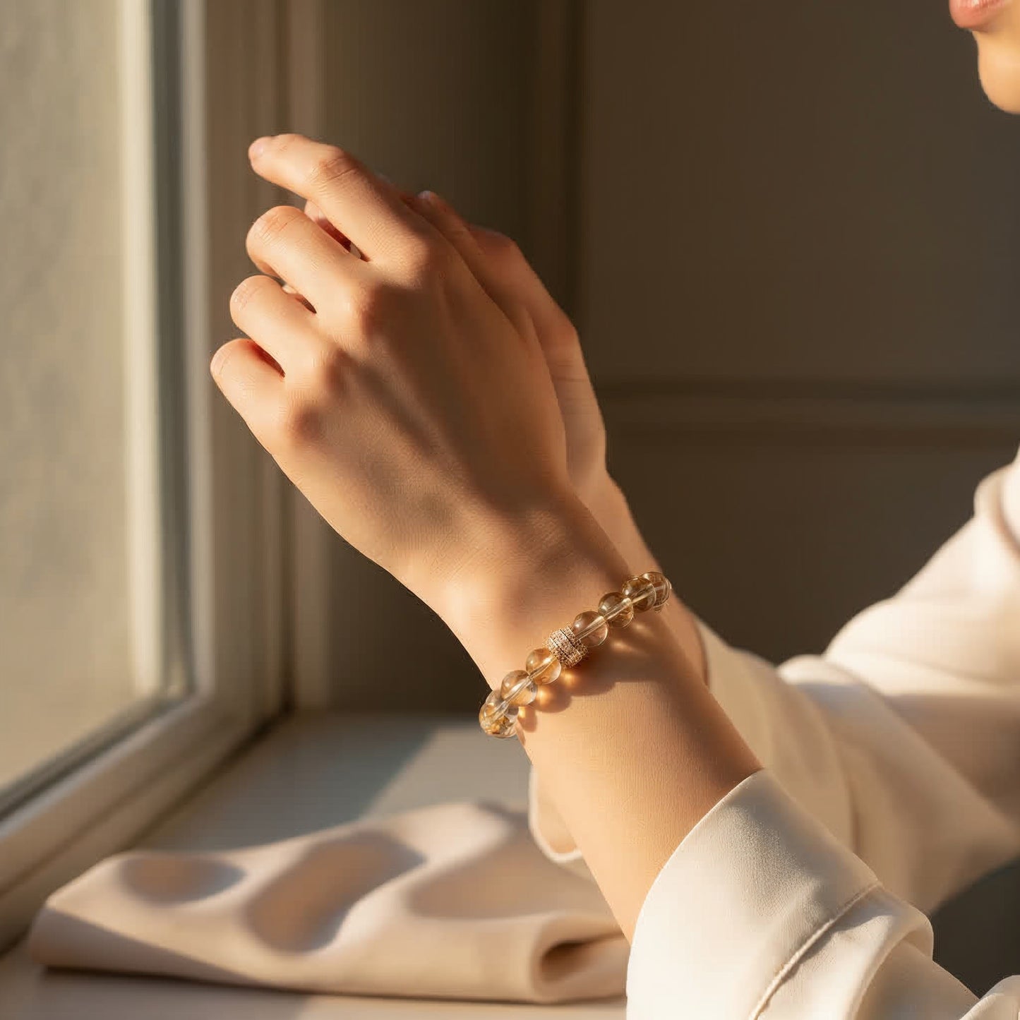 Serenity Citrine Bracelet – 8mm natural golden Citrine beads, handcrafted to inspire positivity, confidence, and joy by JWPatronus