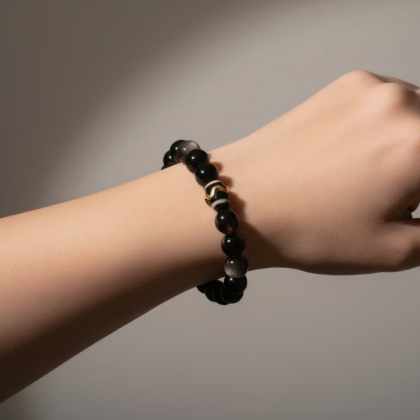 Mystic Shield Obsidian Bracelet - JWPatronus