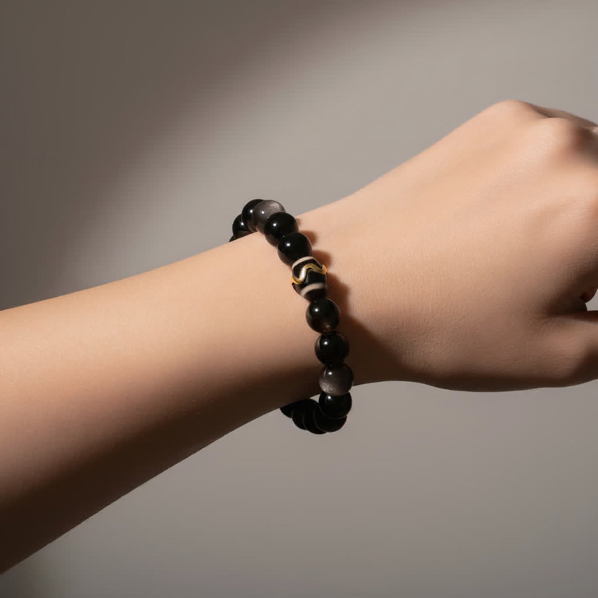 Mystic Shield Obsidian Bracelet - JWPatronus