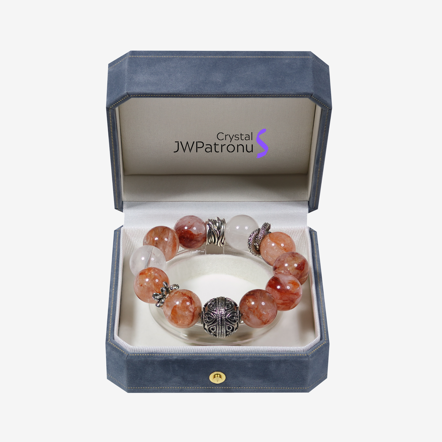 Crimson Bloom Hematoid Quartz Bracelet