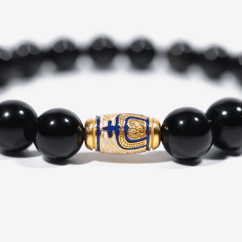 Golden Enameled Obsidian Bracelet - JWPatronus
